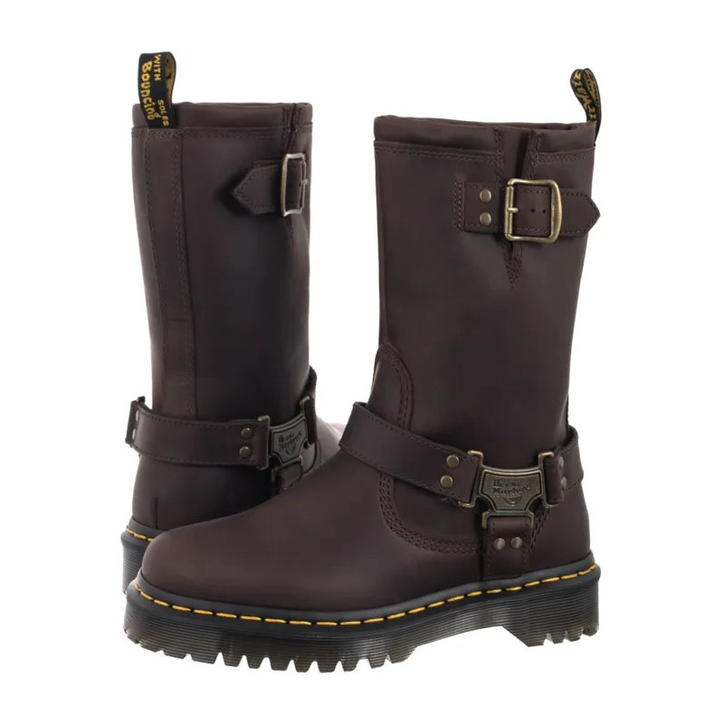 Dr. Martens Anistone Burnished Waxy Pull Up Wp Dark Brown 31901201 (DR114-a) batai