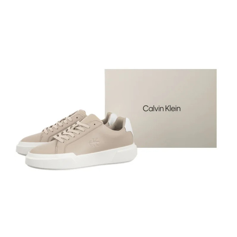 Calvin Klein Chunky Cupsole Laceup Lth Wn Stone Beige/Bright White YW0YW01947 ACE (CK688-b) sportiniai bateliai