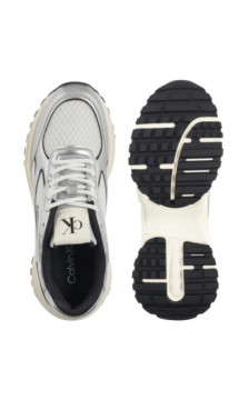 Calvin Klein Hike Runner Lace Up Mesh Mix Met Silver/Black/Bright White YW0YW02063 0IX (CK709-a) sportiniai bateliai