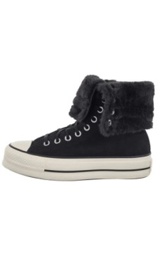 Converse CTAS Fold Over Lift X-Hi Black/Black/Egret A15229C (CO819-a) batai