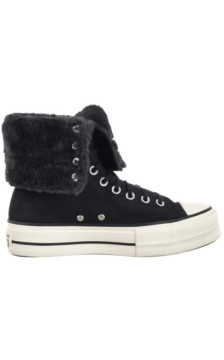 Converse CTAS Fold Over Lift X-Hi Black/Black/Egret A15229C (CO819-a) batai