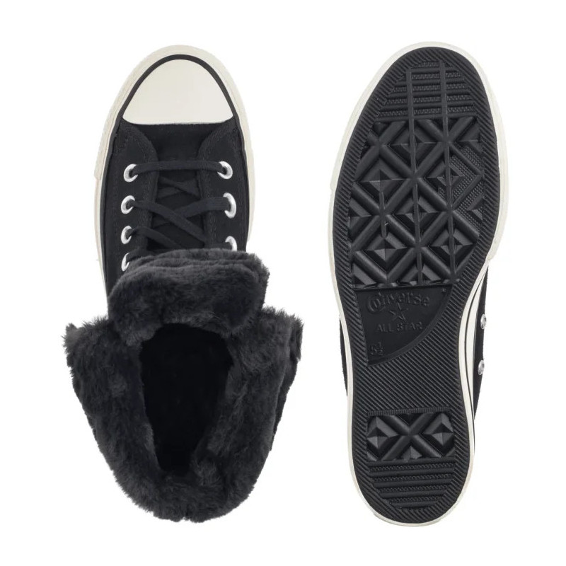 Converse CTAS Fold Over Lift X-Hi Black/Black/Egret A15229C (CO819-a) batai