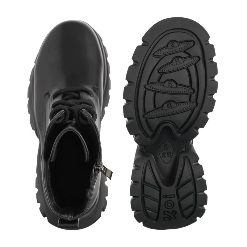 Koi Footwear Rancor Vilun Lace Up Boots Black KA00724374 (KO5-a) batai