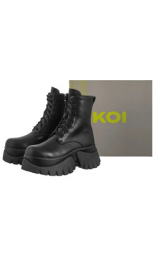 Koi Footwear Rancor Vilun Lace Up Boots Black KA00724374 (KO5-a) batai