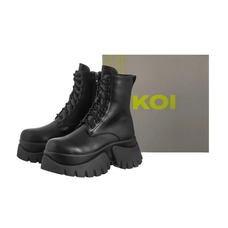 Koi Footwear Rancor Vilun Lace Up Boots Black KA00724374 (KO5-a) batai