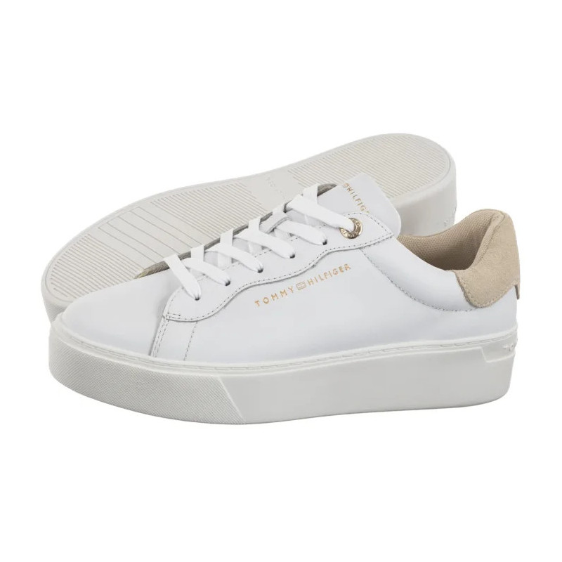 Tommy Hilfiger Chic Platform Cupsole Sneaker White/Soft Cream FW0FW09021 0K4 (TH1425-a) batai
