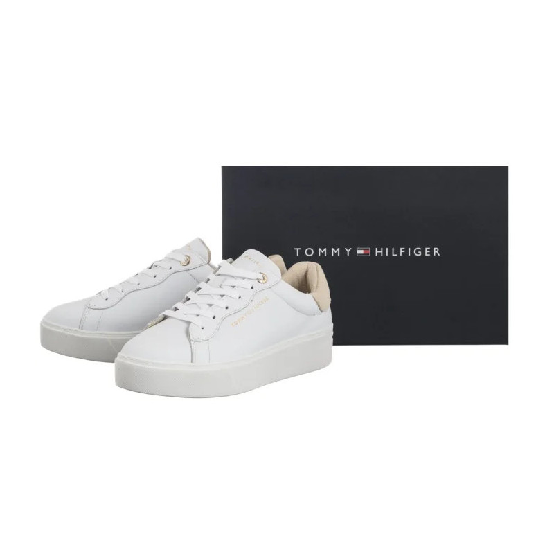 Tommy Hilfiger Chic Platform Cupsole Sneaker White/Soft Cream FW0FW09021 0K4 (TH1425-a) batai