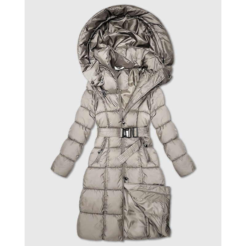 LONG JACKET WITH HOOD BLACK (PM7231) striukė