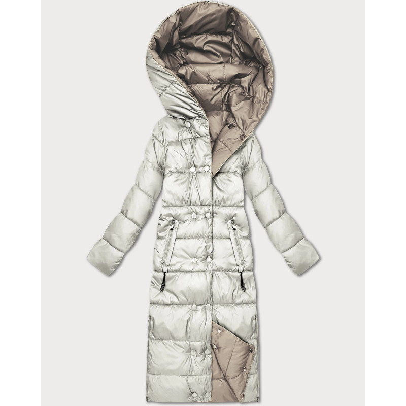 LONG JACKET WITH HOOD BLACK (PM7231) striukė