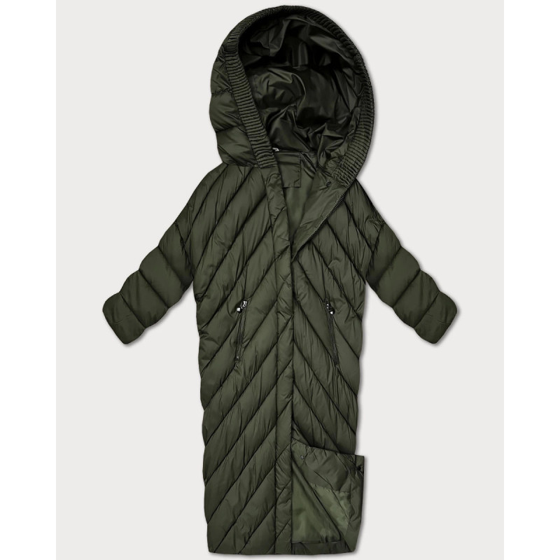 LONG JACKET WITH HOOD BLACK (PM7231) striukė
