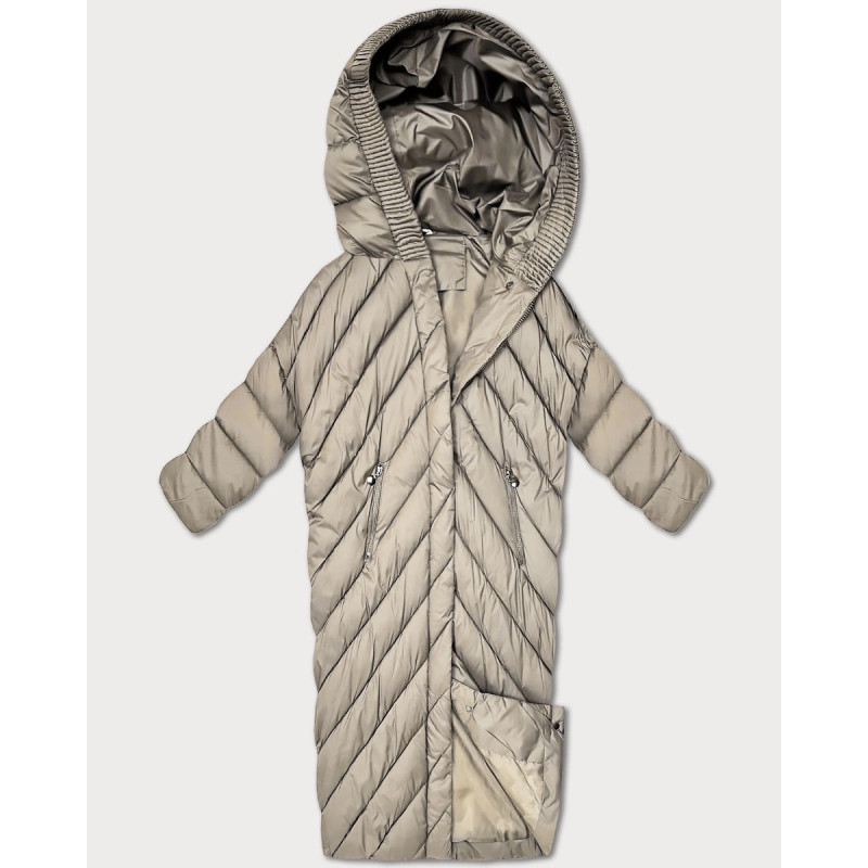 LONG JACKET WITH HOOD BLACK (PM7231) striukė