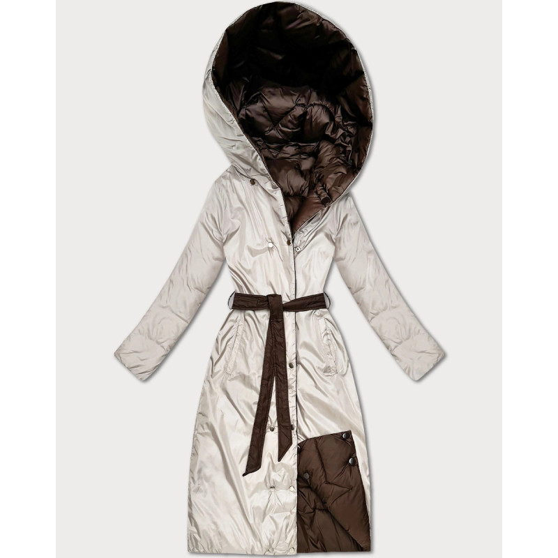 LONG JACKET WITH HOOD BLACK (PM7231) striukė