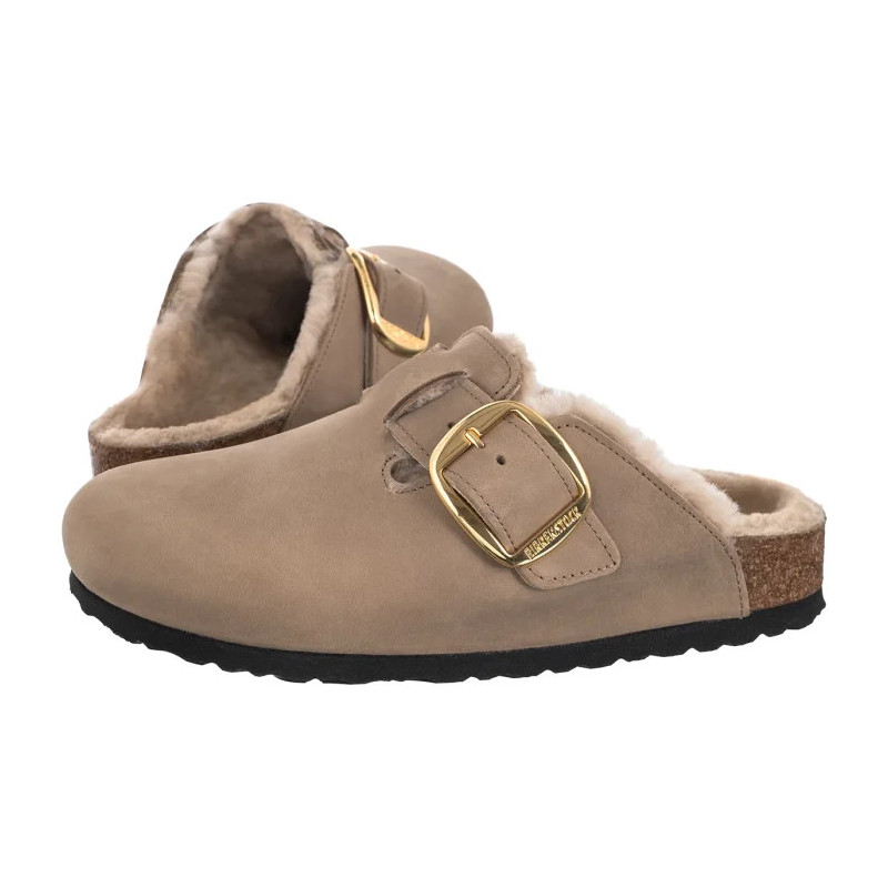 Birkenstock Boston Big Buckle Shearling Tabacco Brown 1030444 (BK343-a) Moteriški batai/šlepetės