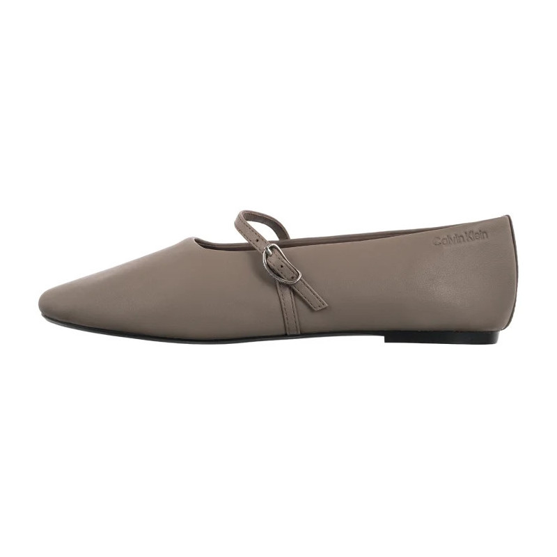 Calvin Klein Oblique Ballerina Mj Lth Hdw Desert Taupe HW0HW02847 PBO (CK718-a) bateliai