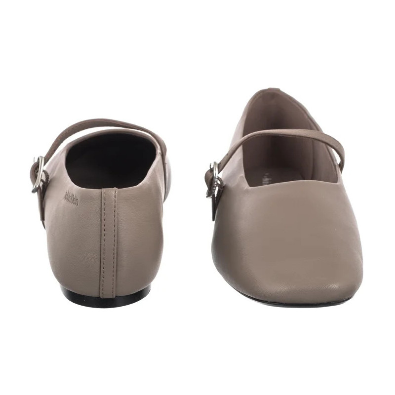 Calvin Klein Oblique Ballerina Mj Lth Hdw Desert Taupe HW0HW02847 PBO (CK718-a) bateliai