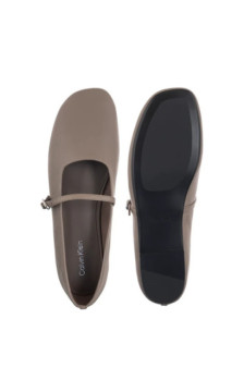 Calvin Klein Oblique Ballerina Mj Lth Hdw Desert Taupe HW0HW02847 PBO (CK718-a) bateliai