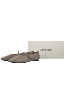 Calvin Klein Oblique Ballerina Mj Lth Hdw Desert Taupe HW0HW02847 PBO (CK718-a) bateliai