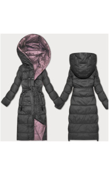 LONG JACKET WITH HOOD BLACK (PM7231) striukė