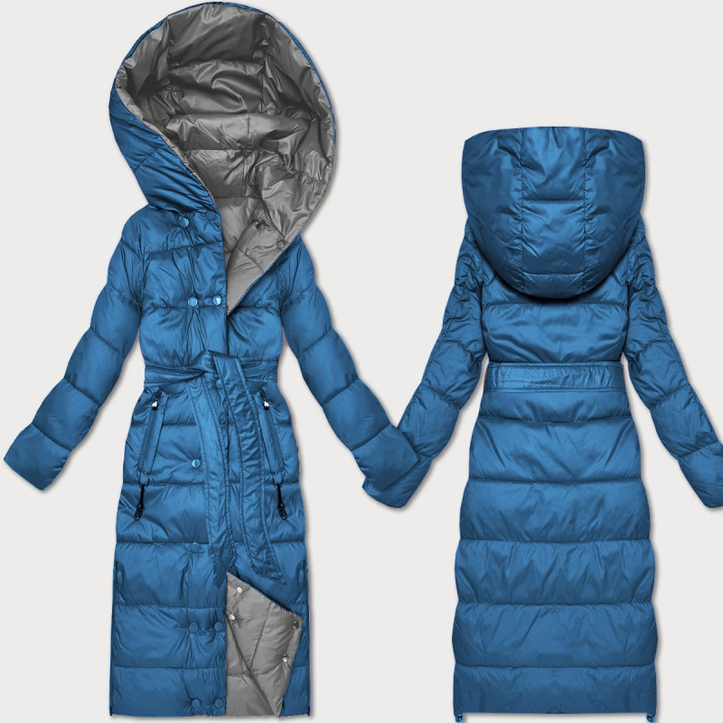 LONG JACKET WITH HOOD BLACK (PM7231) striukė