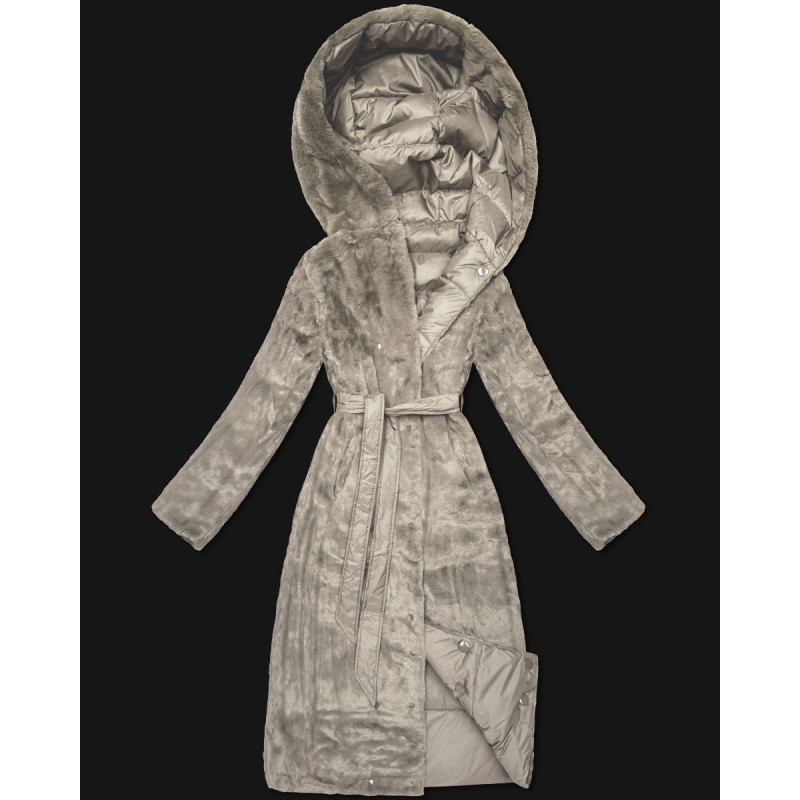 LONG JACKET WITH HOOD BLACK (PM7231) striukė