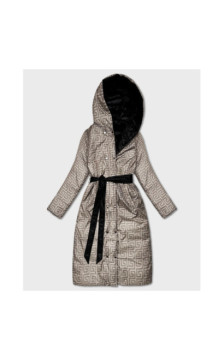 LONG JACKET WITH HOOD BLACK (PM7231) striukė