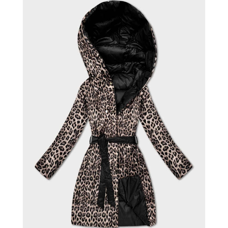 LONG JACKET WITH HOOD BLACK (PM7231) striukė