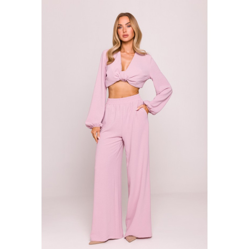 M862 Długie spodnie letnie - brudny róż