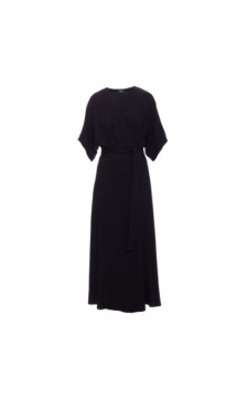 S406 Wiskozowa sukienka maksi - czarna