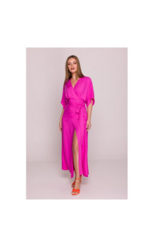 S406 Wiskozowa sukienka maksi - liliowa