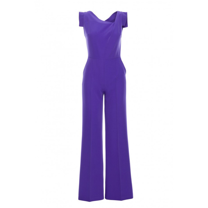 S407 Kombinezon z asymetrycznym dekoltem - fioletowy