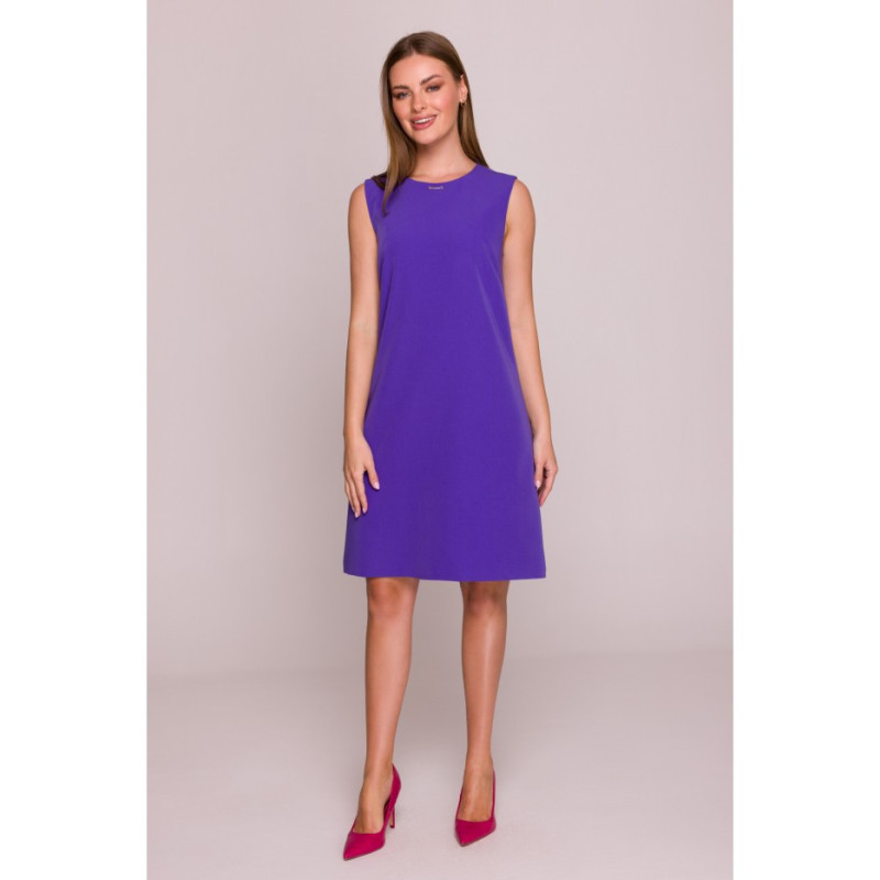 S408 Sukienka bez rękawów - fioletowa