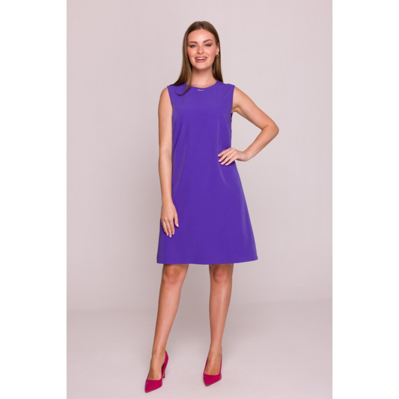 S408 Sukienka bez rękawów - fioletowa