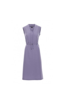 S410 Sukienka z wiązaniem w dekolcie - gołębi