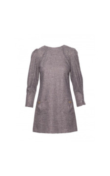 M870 Sukienka tweedowa z kieszonkami - grafitowa