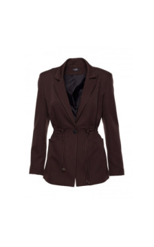 M873 Marynarka marszczona w talii - brązowa