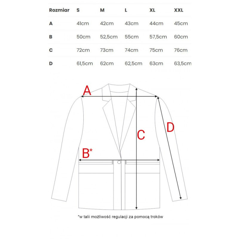 M873 Marynarka marszczona w talii - chabrowa