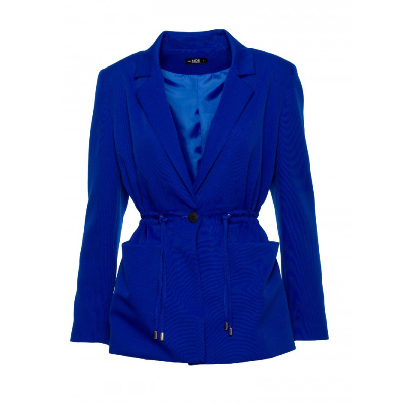 M873 Marynarka marszczona w talii - chabrowa