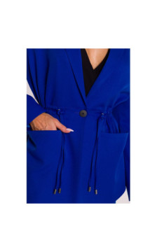 M873 Marynarka marszczona w talii - chabrowa