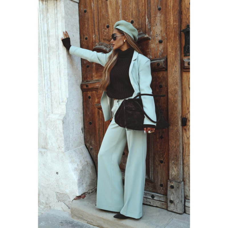 M873 Marynarka marszczona w talii - miętowa