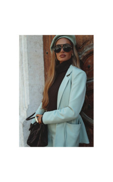 M873 Marynarka marszczona w talii - miętowa