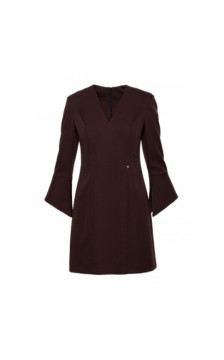 M876 Sukienka z szerokimi mankietami - brązowa