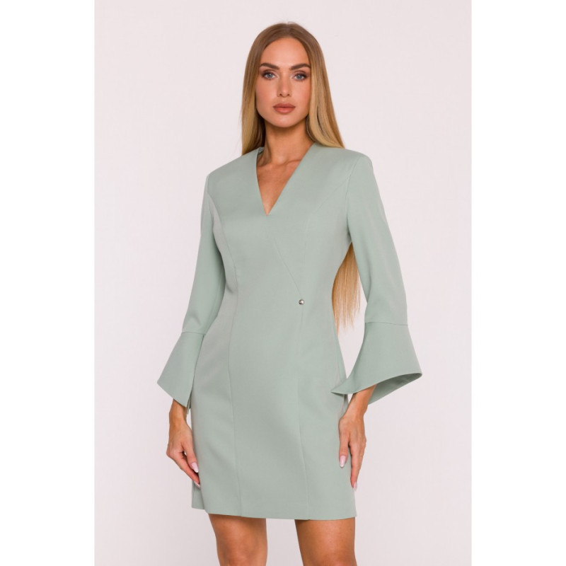 M876 Sukienka z szerokimi mankietami - miętowa