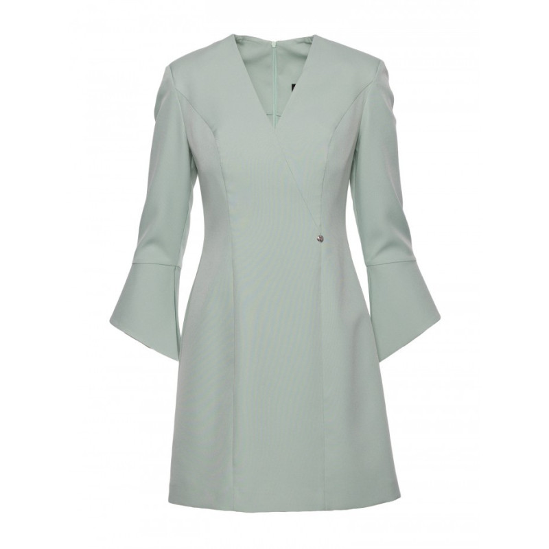 M876 Sukienka z szerokimi mankietami - miętowa