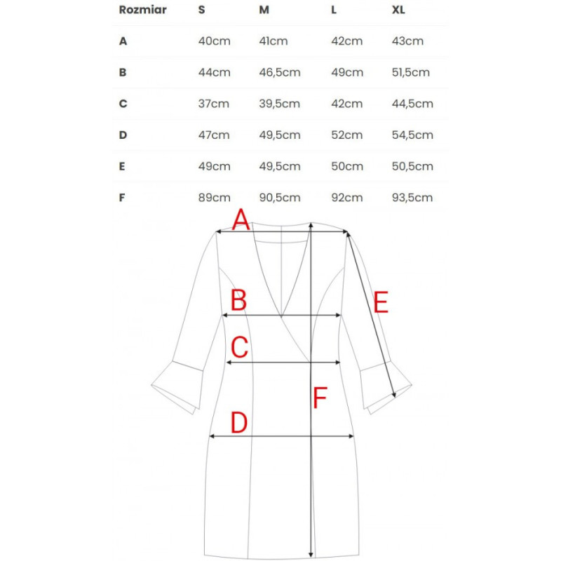 M877 Sukienka we wzór z szerokimi mankietami - model 3