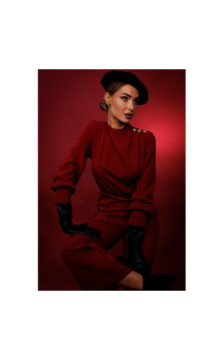 M879 Kombinezon ze stójką - bordowy