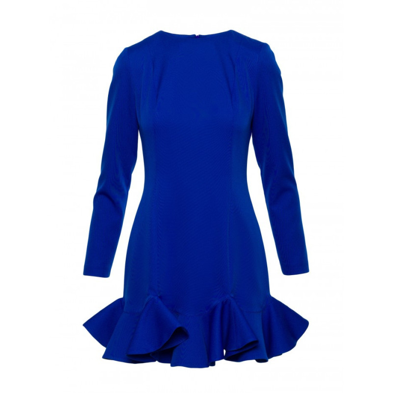 M880 Sukienka z falbankami - chabrowa