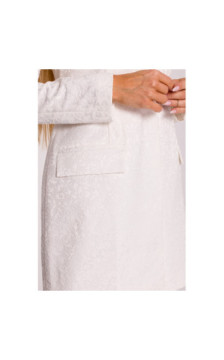 M881 Żakardowa sukienka marynarkowa - śmietankowa