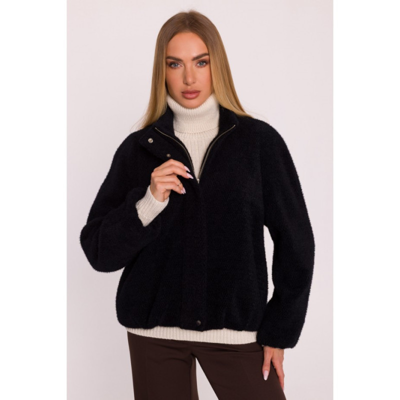 M885 Kurtka z płaszczowej dzianiny - czarna