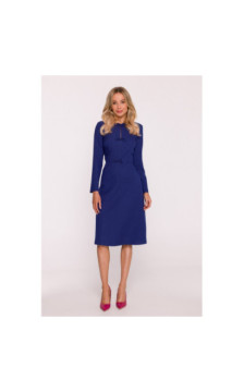 S413 Sukienka z kokardkami - niebieska