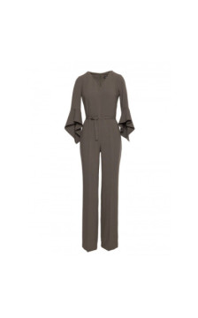 S416 Kombinezon z rękawami z falbaną - khaki